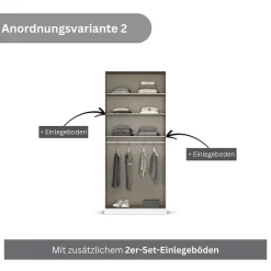 OTTO home Drehtürenschrank »Kleiderschrank Schrank Garderobe AGORDO mit Dekor- oder Hochglanzfront« in zwei Griff-Farben, Breiten 91-405 cm,durchdachte Innenausstattung, in 8 Breiten und 2 Höhen MADE IN GERMANY