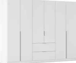 OTTO home Drehtürenschrank »Kleiderschrank Schrank Garderobe AGORDO mit Dekor- oder Hochglanzfront« in zwei Griff-Farben, Breite 271 cm,mit Außenschubkästen, Serie in 7 Breiten und 2 Höhen MADE IN GERMANY