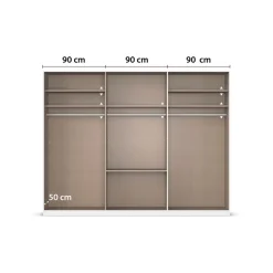 OTTO home Drehtürenschrank »Kleiderschrank Schrank Garderobe AGORDO mit Dekor- oder Hochglanzfront« in zwei Griff-Farben, Breite 271 cm,mit Außenschubkästen, Serie in 7 Breiten und 2 Höhen MADE IN GERMANY