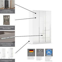 OTTO home Drehtürenschrank »Kleiderschrank Schrank Garderobe AGORDO mit Dekor- oder Hochglanzfront« in zwei Griff-Farben, Breite 271 cm,mit Außenschubkästen, Serie in 7 Breiten und 2 Höhen MADE IN GERMANY