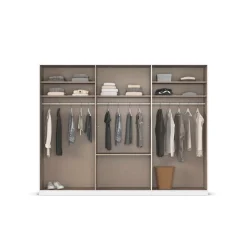 OTTO home Drehtürenschrank »Kleiderschrank Schrank Garderobe AGORDO mit Dekor- oder Hochglanzfront« in zwei Griff-Farben, Breite 271 cm,mit Außenschubkästen, Serie in 7 Breiten und 2 Höhen MADE IN GERMANY