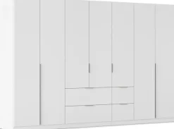 OTTO home Drehtürenschrank »Kleiderschrank Schrank Garderobe AGORDO mit Dekor- oder Hochglanzfront« in zwei Griff-Farben, Breite 315 cm,mit Außenschubkästen, Serie in 7 Breiten und 2 Höhen MADE IN GERMANY