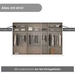 OTTO home Drehtürenschrank »Kleiderschrank Schrank Garderobe AGORDO mit Dekor- oder Hochglanzfront« in zwei Griff-Farben, Breite 315 cm,mit Außenschubkästen, Serie in 7 Breiten und 2 Höhen MADE IN GERMANY