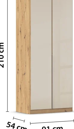 OTTO home Drehtürenschrank »Kleiderschrank Kleiderschränke Schrank Garderobe AGORDO mit Glasfront« in zwei Griff-Farben, Breiten 91-405 cm,durchdachte Innenausstattung, in 8 Breiten und 2 Höhen MADE IN GERMANY
