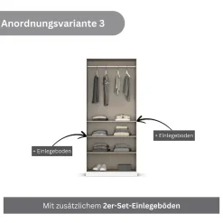 OTTO home Drehtürenschrank »Kleiderschrank Kleiderschränke Schrank Garderobe AGORDO mit Glasfront« in zwei Griff-Farben, Breiten 91-405 cm,durchdachte Innenausstattung, in 8 Breiten und 2 Höhen MADE IN GERMANY