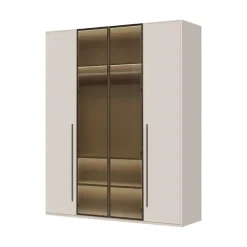 OTTO home Drehtürenschrank »Opera Parsol-Glastüren, LED-Innenbeleuchtung, mit und ohne Kranz« Glastüren, UV-Lack, LED-Innenbeleuchtung, Soft-Close-Funktion
