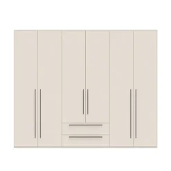OTTO home Drehtürenschrank »Opera mit oder ohne Kranz inkl. LED-Bel. ,B 227,272,317 oder 362 cm« Schubkästen, UV lackiert, Soft Close Funktion, Höhenverstellbare Füße