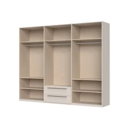 OTTO home Drehtürenschrank »Opera mit oder ohne Kranz inkl. LED-Bel. ,B 227,272,317 oder 362 cm« Schubkästen, UV lackiert, Soft Close Funktion, Höhenverstellbare Füße