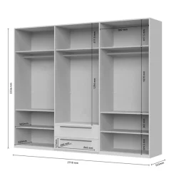 OTTO home Drehtürenschrank »Opera mit oder ohne Kranz inkl. LED-Bel. ,B 227,272,317 oder 362 cm« Schubkästen, UV lackiert, Soft Close Funktion, Höhenverstellbare Füße