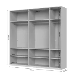 OTTO home Drehtürenschrank »Opera mit oder ohne Kranz inkl. LED-Bel. ,B 227,272,317 oder 362 cm« Schrank, UV lackiert, Soft Close Funktion, Höhenverstellbare Füße