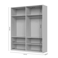 OTTO home Drehtürenschrank »Opera Parsol-Glastüren, LED-Glasbodenbeleuchtung, mit und ohne Kranz« Glastüren, UV-Lack, LED-Innenbeleuchtung, Soft-Close-Funktion
