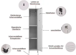 OTTO home Drehtürenschrank »Siena Kleiderschrank Schrank Metallschrank Mehrzweckschrank Spind« in 4 Farben aus Metall Stahlschrank,in der Höhe verstellbar, abschließbar Bestseller Otto´s Choice