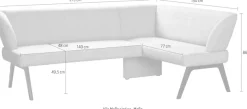 OTTO home Eckbank »Aretha Küchenbank, Polsterbank, Esszimmerbank, Breite 215 cm« Moderne Bank in tollen Farben, Nosagfederung, anzahl Sitzplätze: 5
