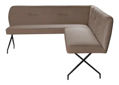 OTTO home Eckbank »Bruna Esszimmerbank, Bank, Küchenbank, Polsterbank« Mattschwarzes Metallgestell, 2-Stoff-Design, Wellenfederung im Sitz