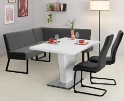 OTTO home Eckbank »Gladiole,« Sitzbank, Esszimmerbank, Bank,mit Taschenfederkern, schwarzes Metallgestell, Breite 190 cm