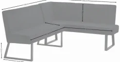 OTTO home Eckbank »Gladiole,« Sitzbank, Esszimmerbank, Bank,mit Taschenfederkern, schwarzes Metallgestell, Breite 190 cm
