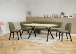 OTTO home Eckbankgruppe »Aretha Essecke, Sitzgruppe, Eckbank, Küchenbank« Set, 4er, 4 Stk. tlg. Esszimmer Sitzgruppe, Tisch, Stühle und Bank gepolstert, Nosagfederung