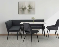 OTTO home Eckbankgruppe »Danny/Ianna/Derrek« Set, Eckbankgruppe mit Tisch, Eckbank, Stühle, 4 tlg. Sitzgruppe, Eckbank und Stühle bequem gepolstert, Tisch 120x80 cm