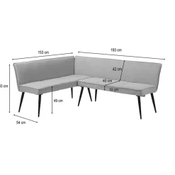 OTTO home Eckbankgruppe »Danny/Ianna/Derrek« Set, Eckbankgruppe mit Tisch, Eckbank, Stühle, 4 tlg. Sitzgruppe, Eckbank und Stühle bequem gepolstert, Tisch 120x80 cm