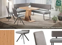 OTTO home Eckbankgruppe »Gabi Essecke, Sitzgruppe, Eckbankgruppe, Küchenbankgruppe« Set, 4tlg, 4 tlg. tlg. Gestell aus matt-schwarzem Flachmetall, stabil, 2-Stoff-Design