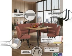 OTTO home Eckbankgruppe »Mily Essecke, Sitzgruppe, Eckbankgruppe, Küchenbankgruppe« Set, 4er, 4 Stk. tlg. BESTSELLER