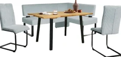 OTTO home Eckbankgruppe »Oliver« Set, 4-tlg, 4 Stk. tlg. Eckbank mit Wellenunterfederung im Sitz, Tisch Massiv Eiche