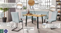 OTTO home Eckbankgruppe »Oliver« Set, 4-tlg, 4 Stk. tlg. Eckbank mit Wellenunterfederung im Sitz, Tisch Massiv Eiche