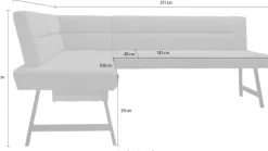 OTTO home Eckbankgruppe »Sava« Set, 4 Stk. tlg. Eckbank mit Wellenfederung im Sitz, Tisch Massiv Eiche