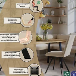 OTTO home Eckbankgruppe »Sava« Set, 4 Stk. tlg. Eckbank mit Wellenfederung im Sitz, Tisch Massiv Eiche