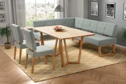 OTTO home Eckbank »Ponza Polsterbank, Esszimmerbank« mit Massivholzgestell, Küchenbank in tollen Farben, Breite 201x161 cm