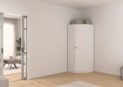 OTTO home Eckkleiderschrank »Mehrzweckschrank Aktenschrank Möbel Mietswohnung Schlafzimmer YLVA« Schenkelmaß: 85x72 cm, Höhe 197 cm,skandinavischer Style mit Rahmenfront und Knopfgriff MADE IN GERMANY