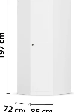 OTTO home Eckkleiderschrank »Mehrzweckschrank Aktenschrank Möbel Mietswohnung Schlafzimmer YLVA« Schenkelmaß: 85x72 cm, Höhe 197 cm,skandinavischer Style mit Rahmenfront und Knopfgriff MADE IN GERMANY
