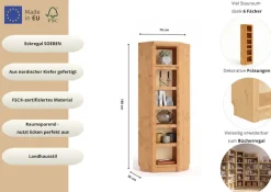 OTTO home Eckregal »Soeren Regal Höhe 220 cm, massive Kiefer, FSC®-zertifiziert« passend für Regale Soeren mit einer Tiefe von 29 cm