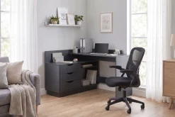 OTTO home Eckschreibtisch »Bexley« mit viel Stauraum, Breite 129 cm, rechts oder links montierbar