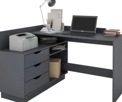 OTTO home Eckschreibtisch »Bexley« mit viel Stauraum, Breite 129 cm, rechts oder links montierbar
