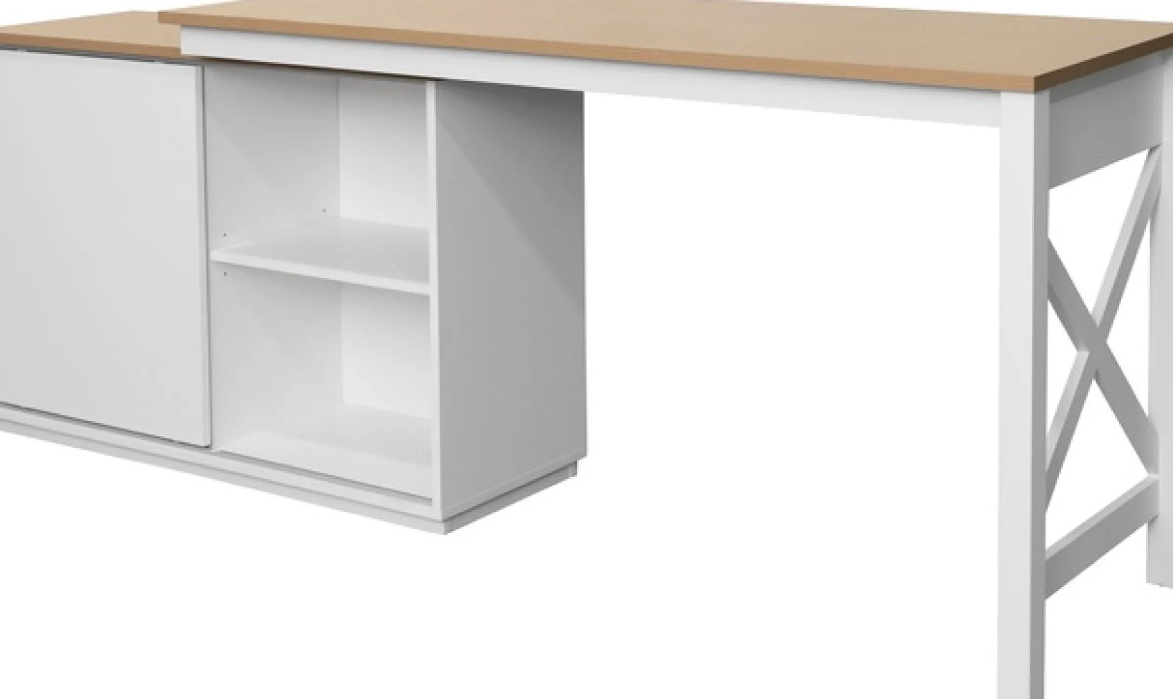 OTTO home Eckschreibtisch »SILBA« mit Schiebetür, Breite: 140 cm, auch als Sideboard nutzbar