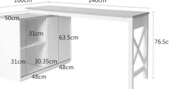 OTTO home Eckschreibtisch »SILBA« mit Schiebetür, Breite: 140 cm, auch als Sideboard nutzbar