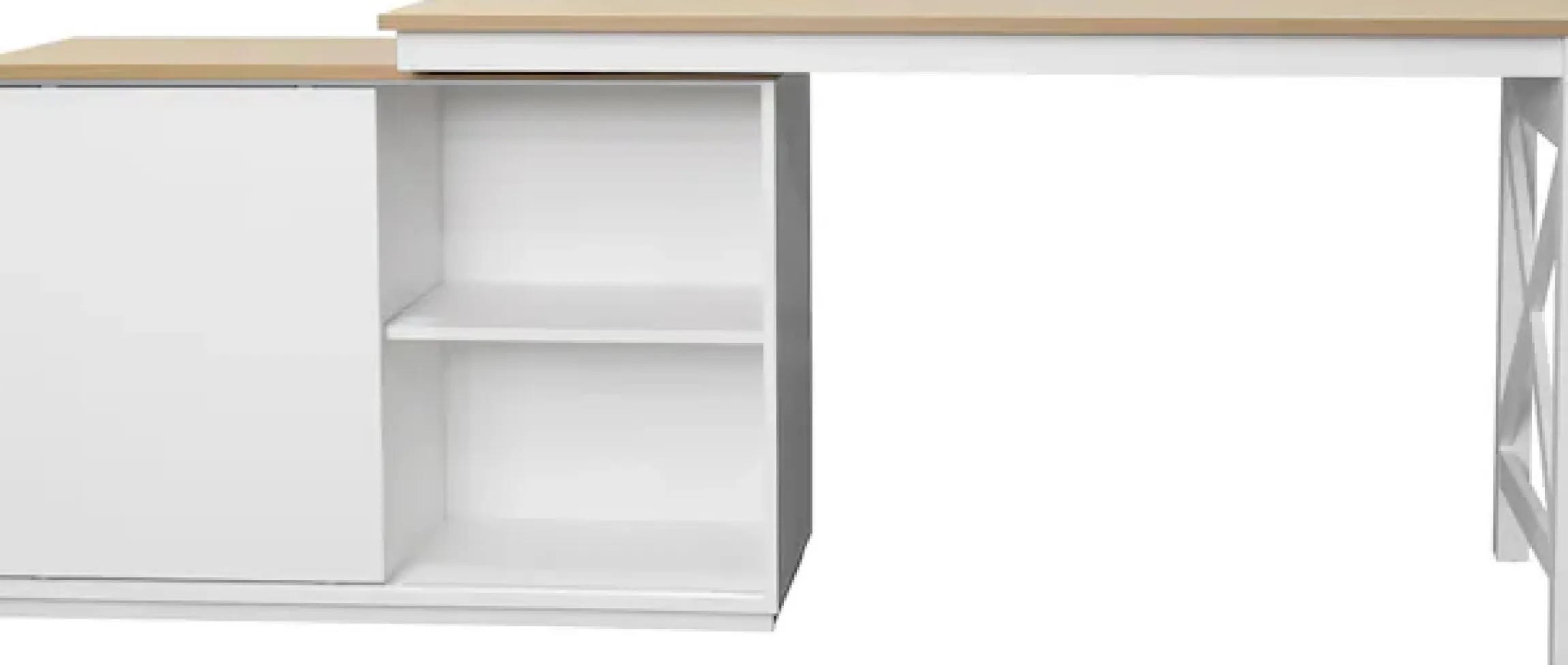 OTTO home Eckschreibtisch »SILBA« mit Schiebetür, Breite: 140 cm, auch als Sideboard nutzbar