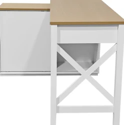 OTTO home Eckschreibtisch »SILBA« mit Schiebetür, Breite: 140 cm, auch als Sideboard nutzbar