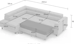 OTTO home Ecksofa »AADEN Schlafsofa 254 cm - OTTO. Verlässliche Qualität.« mit Bettfunktion, Bettkasten, Kopfstützen, rechts/links bestellbar