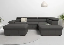 OTTO home Ecksofa »Alberto L-Form« mit Kopfteilverstellung, wahlweise mit Schlaffunktion