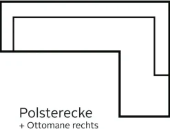 OTTO home Ecksofa »Alta L-Form« mit Federkern und Kontrastnaht, Füße Buche eichefarben