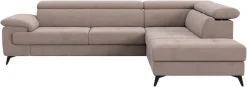 OTTO home Ecksofa »Astra L-Form, B: 286 cm« mit Kopfteilverstellung, optional Schlaffunktion & Bettkasten