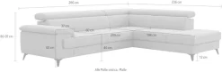 OTTO home Ecksofa »Astra L-Form, B: 286 cm« mit Kopfteilverstellung, optional Schlaffunktion & Bettkasten