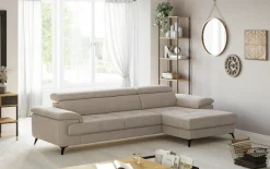 OTTO home Ecksofa »Astra L-Form, B: 300 cm, inkl. Kopfteilverstellung« opt. Schlaffunktion + XL-Bettkasten, LF:222x124cm, Wellenunterfederung