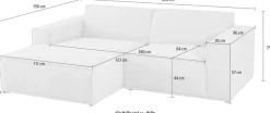 OTTO home Ecksofa »Avelin, 228 cm, L-Form, Chenille, Struktur-Boucle« mit Wellenunterfederung, Kedernaht, bodentief, Skandi-Design