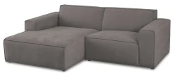 OTTO home Ecksofa »Avelin, 228 cm, L-Form, Chenille, Struktur-Boucle« mit Wellenunterfederung, Kedernaht, bodentief, Skandi-Design