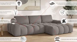 OTTO home Ecksofa »AZITA L-Form, 270 cm - OTTO. Verlässliche Qualität.« wahlweise als Schlafsofa m. Bettkasten, Bubble-Optik