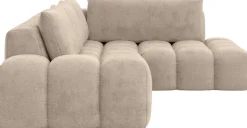 OTTO home Ecksofa »AZITA L-Form, XXL 352 cm Designsofa in Bubble-Opitk« lose Rückenkissen, traumhafte Steppung