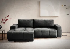 OTTO home Ecksofa »Bolero L-Form, B: 241 cm, bequeme Wellenunterfederung, wahlweise« mit Schlaffunktion und Bettkasten, Liegefläche 187x122cm, Gästebett